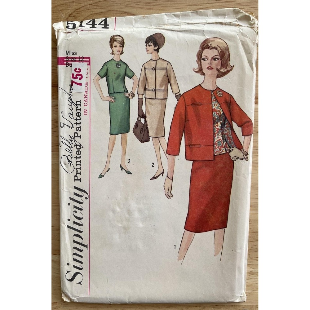 VTG Simplicity Pattern‎ 5144 Suit - Sz 12, Bust 32 - 1960s -Uncut